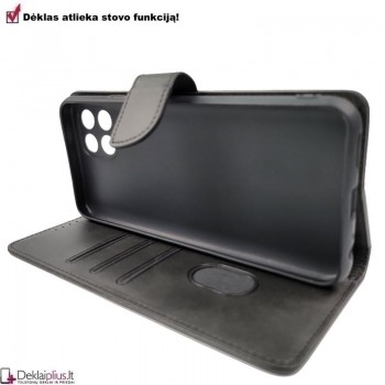 Dirbtinos odos dėklas su 4 skyreliais - juodas (Infinix Smart 6 HD) Dirbtinos odos dėklas su 4 skyreliais - juodas (Infinix Smart 6 HD)
